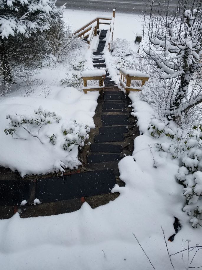 Mountain Primrose B&B Keeps Its 73 Steps Clear of Snow and Ice!