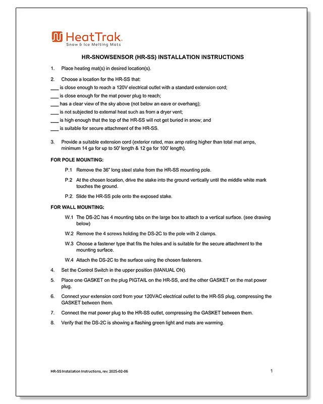 HR-SnowSensor Instruction Manual