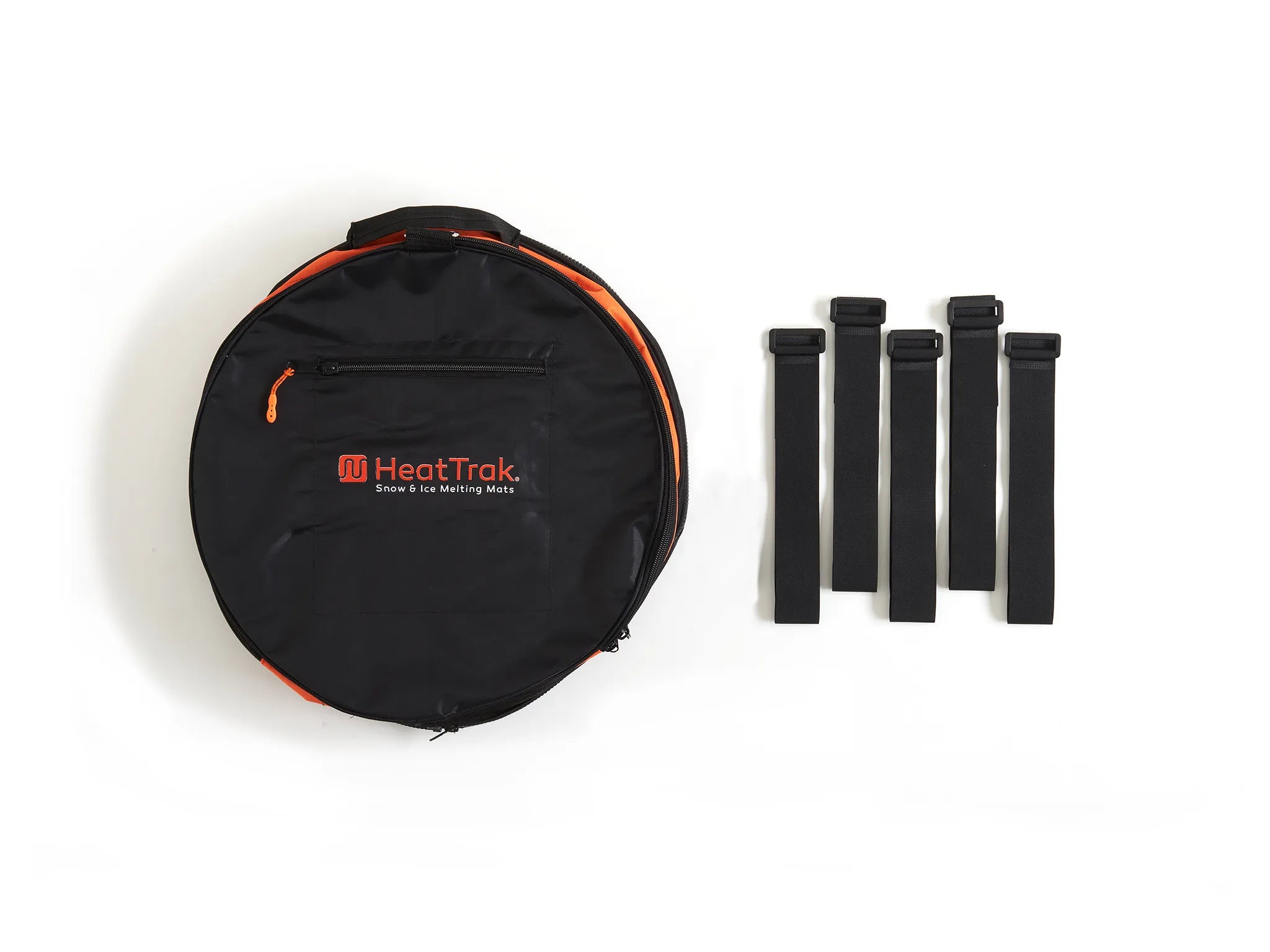 HeatTrak Storage Bag collapsed with mat wrapping straps.