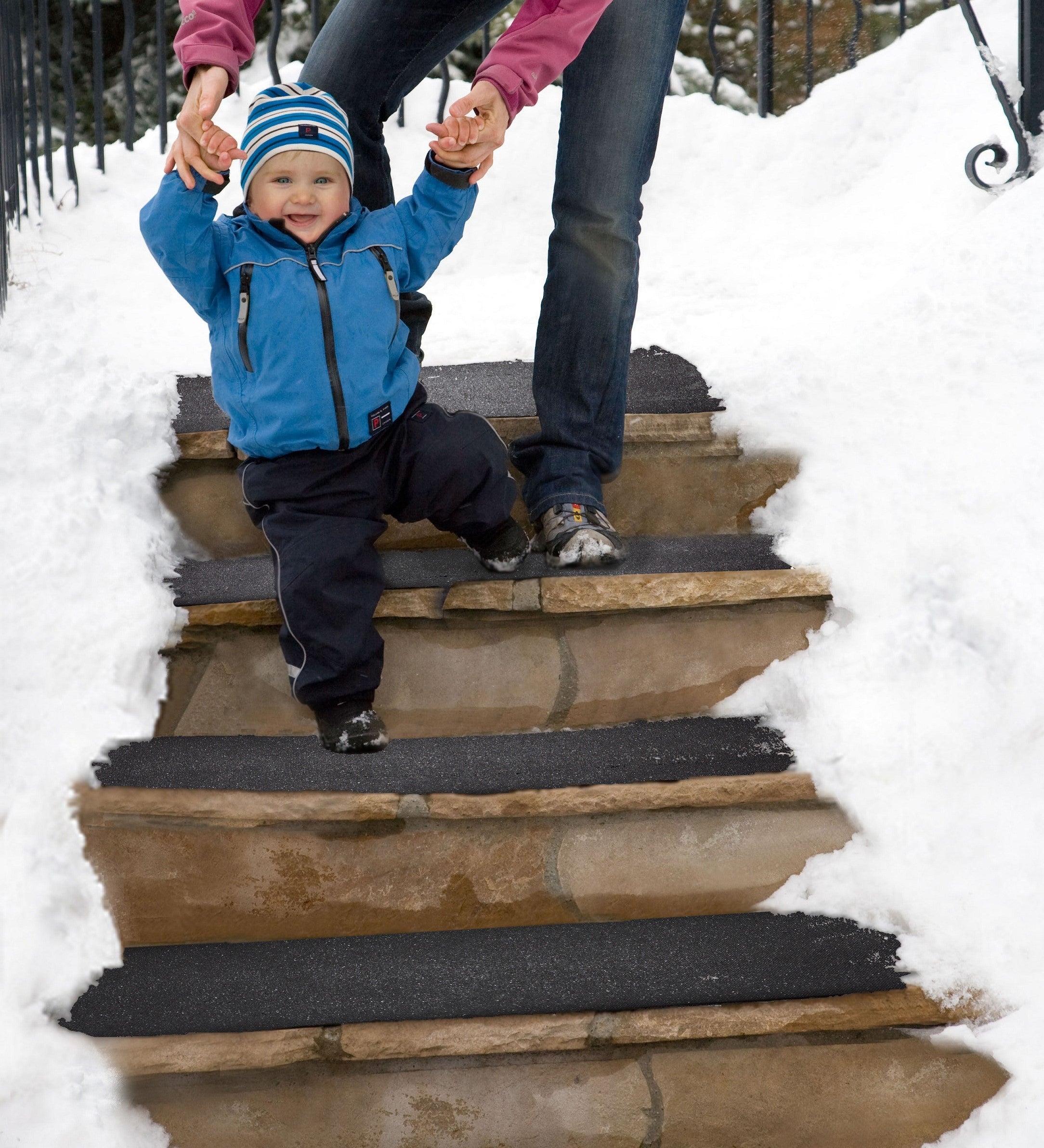 HeatTrak Snow and Ice Melting Mats for Stairs feature a watertight prong and socket connection, these mats connect to each other to create a custom snow removal system.